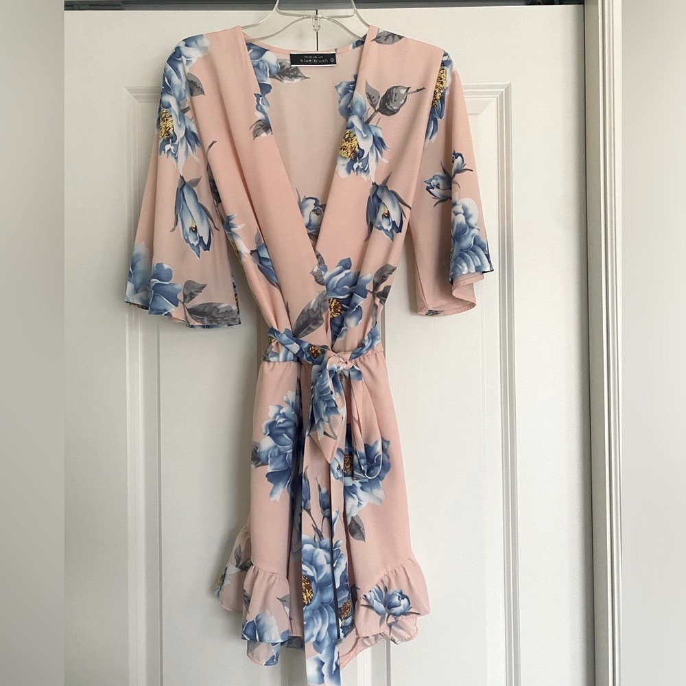 Pink+Blue Floral Romper